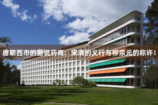 唐朝西市的据说药商：宋清的义行与柳宗元的称许！