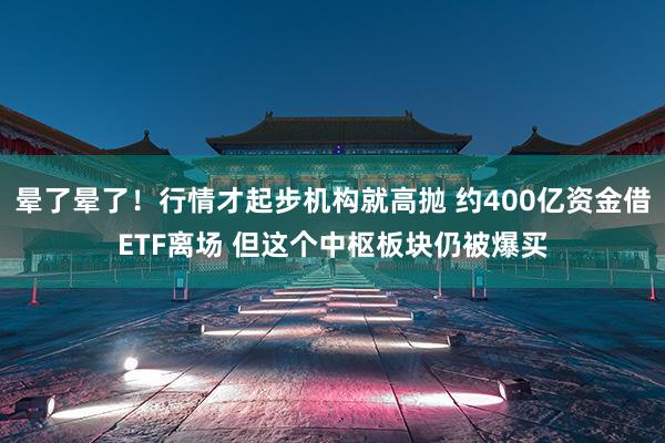 晕了晕了！行情才起步机构就高抛 约400亿资金借ETF离场 但这个中枢板块仍被爆买