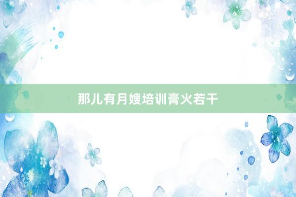 那儿有月嫂培训膏火若干