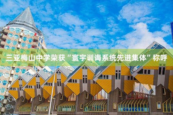 三亚梅山中学荣获“寰宇训诲系统先进集体”称呼