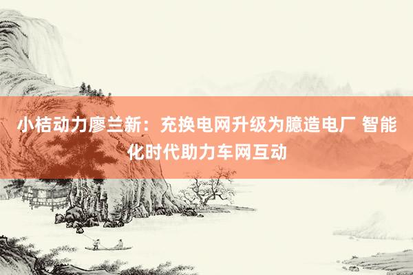 小桔动力廖兰新：充换电网升级为臆造电厂 智能化时代助力车网互动