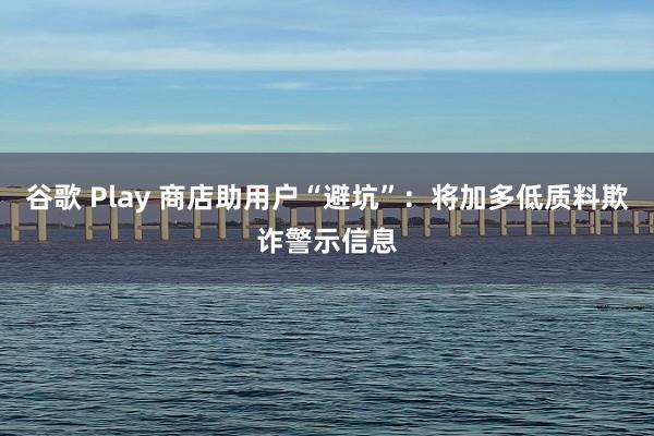 谷歌 Play 商店助用户“避坑”：将加多低质料欺诈警示信息